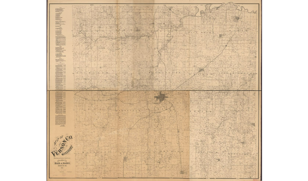 1886 map of Nevada City, Missouri. Courtesy of the Library of Congress.