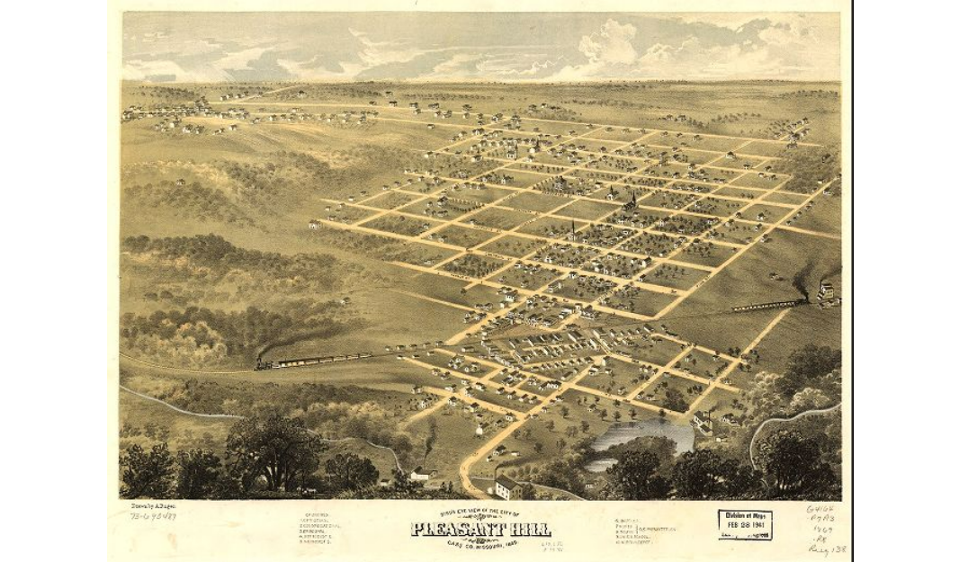Pleasant Hill, Missouri in the 1860s. Courtesy of the Library of Congress.