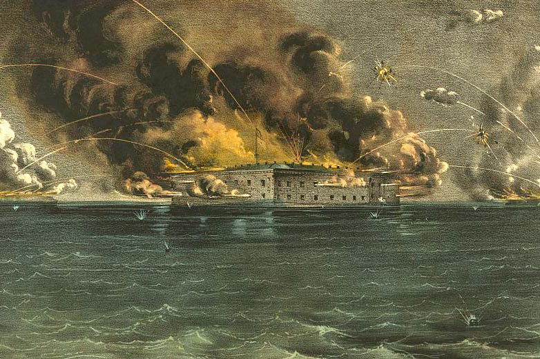 Currier & Ives portrait of the Confederate attack on Fort Sumter. Courtesy of the Library of Congress.