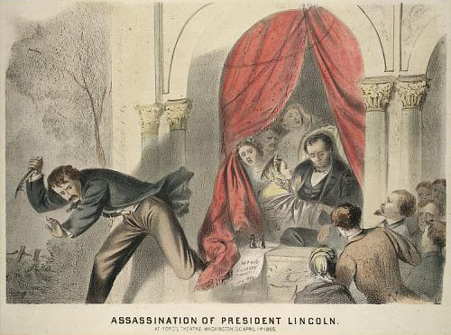 Portrait of John Wilkes Booth fleeing the scene of President Lincoln's assassination. Courtesy of the Smithsonian Institution.