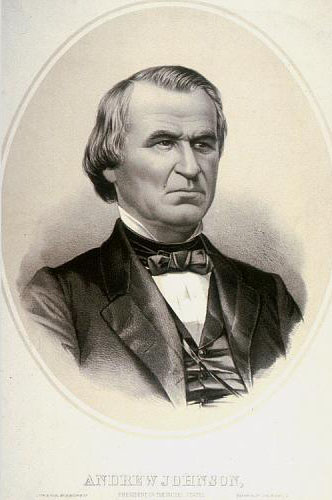 Lithograph of Andrew Johnson, ca. 1865. Courtesy of the Smithsonian Institution.