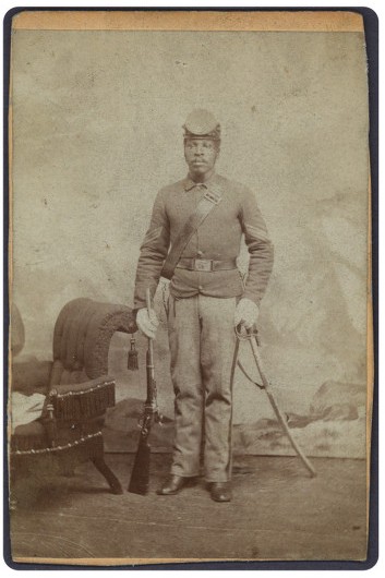 Sergeant John Harris, a "Buffalo Soldier" in the 10th U.S. Cavalry regiment. Image courtesy of Southern Methodist University, Central University Libraries.