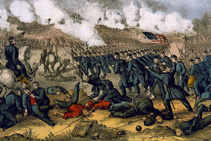 Currier & Ives portrait of the Battle of Fredericksburg. Courtesy of the Library of Congress.