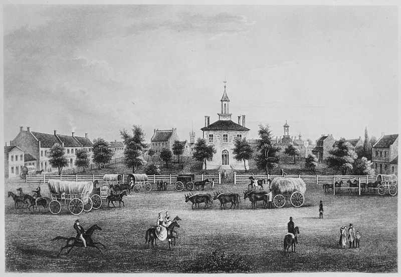 An 1855 illustration of Independence, Missouri. Courtesy of the National Archives and Records Administration.