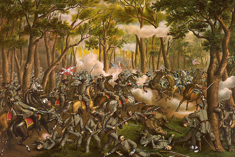 Kurz & Allison portrait of the Battle of the Wilderness. Courtesy of the Library of Congress.