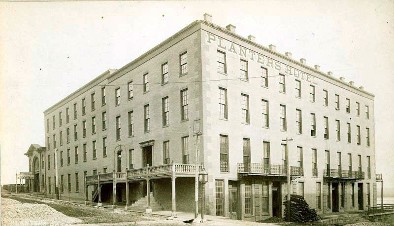 The Planters Hotel in Leavenworth, Kansas, where Abraham Lincoln gave a speech denouncing slavery and popular sovereignty. Courtesy of the Kansas Historical Society.