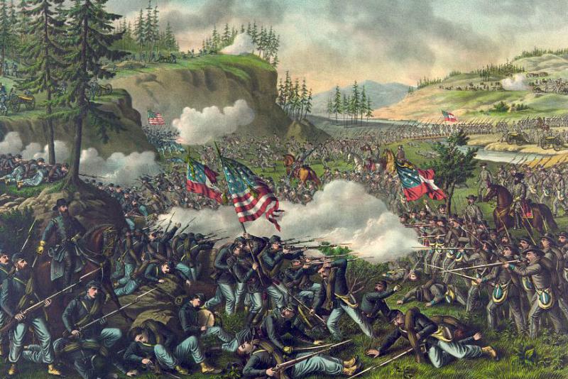 Kurz & Allison portrait of the Battle of Chickamauga. Courtesy of the Library of Congress.