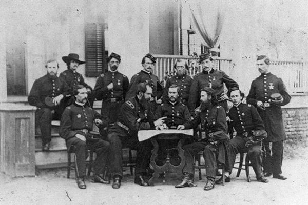 John W. Geary meeting with Union Army officers. Courtesy of the Library of Congress.