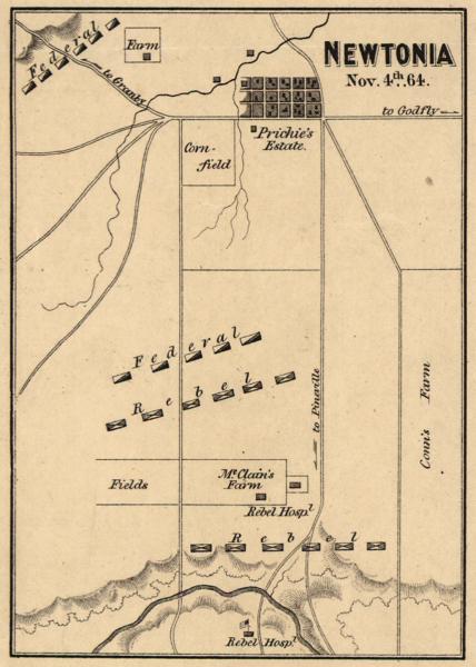 The Battleground of the Second Battle of Newtonia. Courtesy of the Library of Congress.