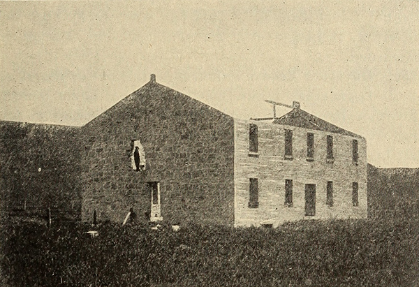 The first capital of the Kansas Territorial Legislature in Pawnee. Image courtesy of the Internet Archive.
