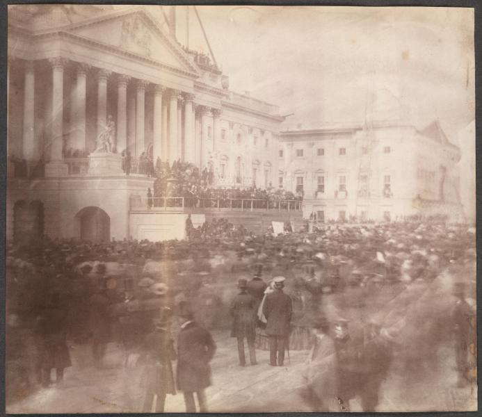 Photograph of the inauguration of James Buchanan. Courtesy of the Library of Congress.