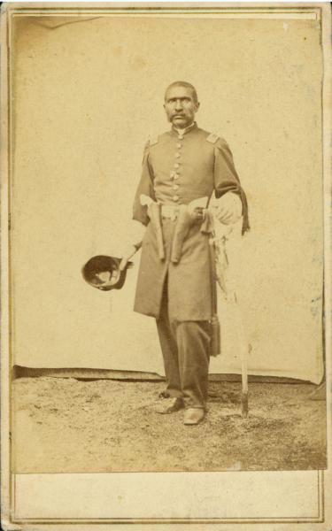 William Matthews fought for the Union as a captain in the 1st Kansas Colored Volunteers. He also managed a boarding house that served as a stop on the Underground Railroad, where he helped runaway slaves from Missouri escape to freedom in Kansas. Photograph courtesy of the Kansas Historical Society.