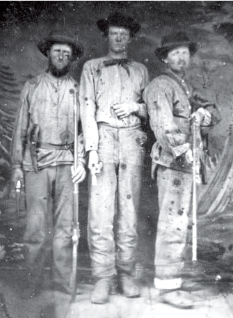 Thomas H. Brown, William Brown and Abe Brown, Confederate soldiers who fought at the Battle of Lone Jack. Courtesy of the Lone Jack Historical Society.