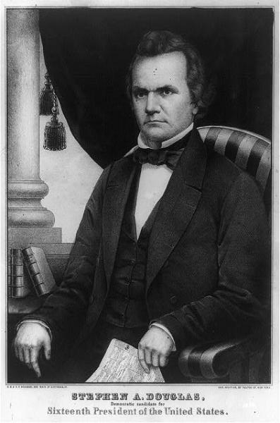 In 1854, Democratic Senator Stephen A. Douglas, of Illinois, the chief proponent of popular sovereignty. Courtesy of the Library of Congress.