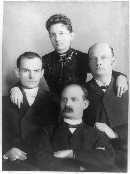 Bushwhacker Cole Younger with his siblings, Robert, Henrietta, and James. Image courtesy of the Library of Congress.