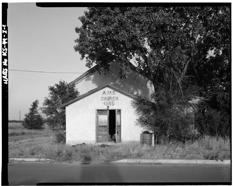 An African Methodist Episcopal (AME) Church in Kansas. Spotswood Rice served as an AME minister in Kansas and Missouri after the Civil War. Image courtesy of the Library of Congress.