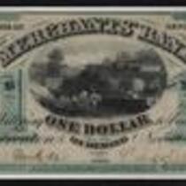 Merchant's Bank of Trenton One Dollar Bill