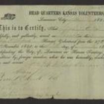 Certificates of Kansas Soldiers