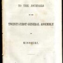 Appendix to the Journals of the Twenty-First General Assembly of Missouri
