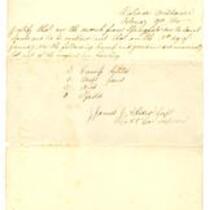 Certificate of Lost Missouri State Militia Property