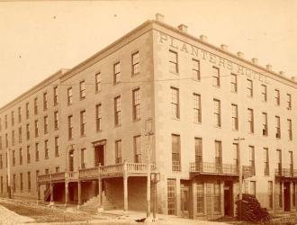 The Planters Hotel in Leavenworth, Kansas, where Abraham Lincoln gave a speech denouncing slavery and popular sovereignty on December 5, 1859.