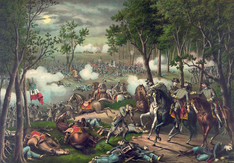 Kurz & Allison portrait of the Battle of Chancellorsville. Courtesy of the Library of Congress.