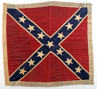 A 13-star Confederate Battle flag. Courtesy of the Smithsonian Institution.